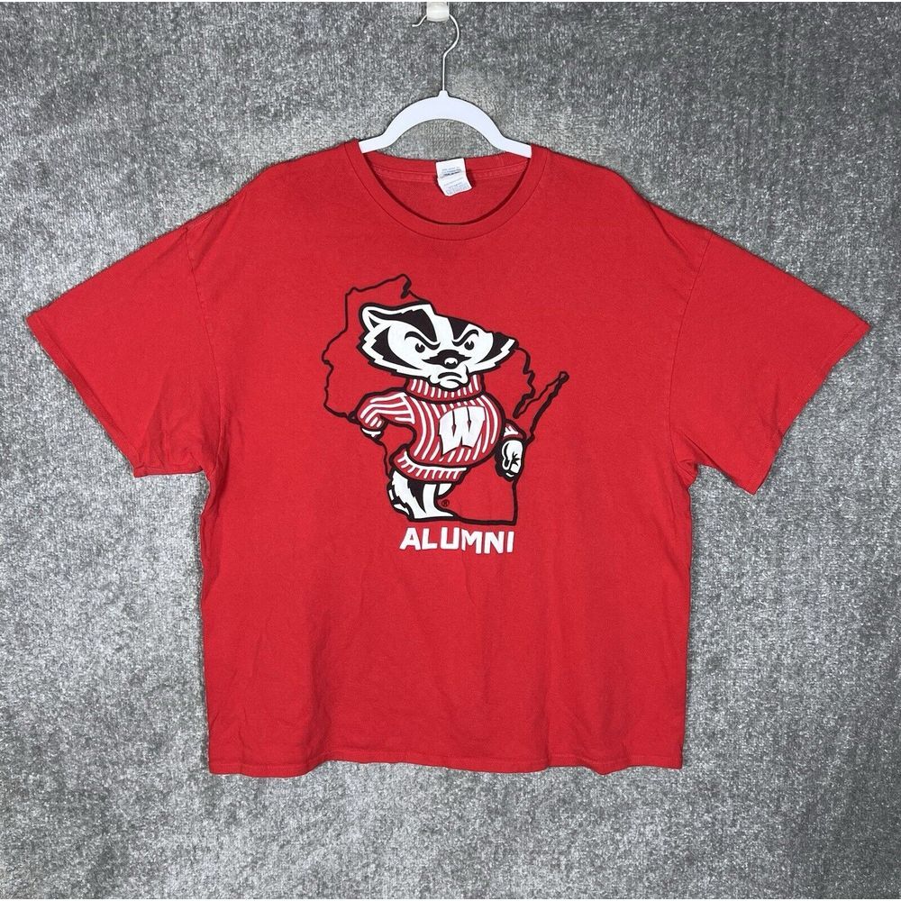 Delta Pro Weight‎ Wisconsin Badgers Alumni T-Shirt Adult Size 2XL Red Cotton